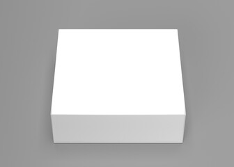 Blank White Square Box on Gray Background - Mockup for Packaging Design