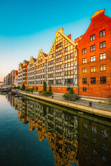 Gdansk with Motlawa river in Poland. Old town colourful house with main square. © Zedspider
