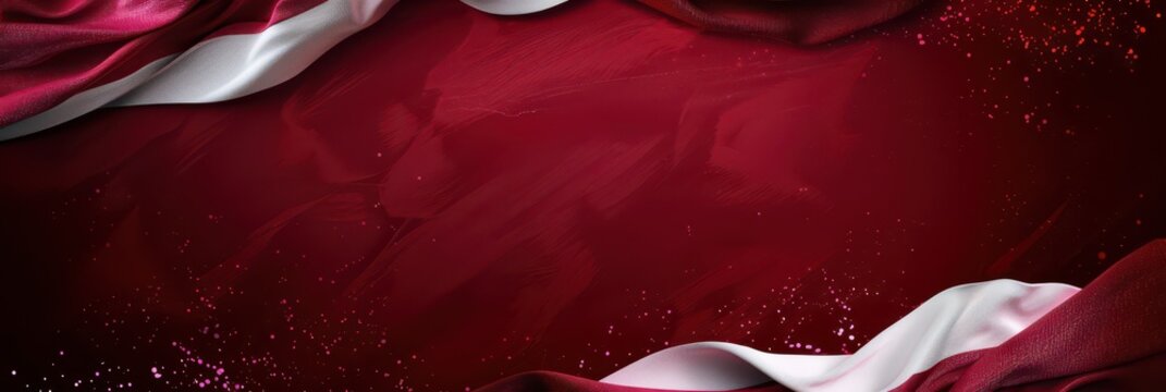 Celebration of ligo day: latvian festival background with red and white flag theme. Horizontal banner. Copy space. Independence Day of Latvia. Latvian festival, summer solstice. Red-white background - Powered by Adobe