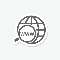 Domain Name icon sticker isolated on gray background