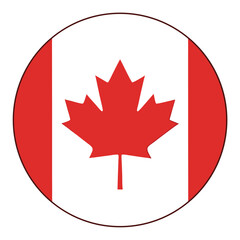 Fototapeta premium Canadian Flag Round Illustration with Maple Leaf for Canada Day Celebration