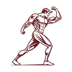 Bodybuilder bodybuilding muscle vector icon. Adobe Illustrator Artwork