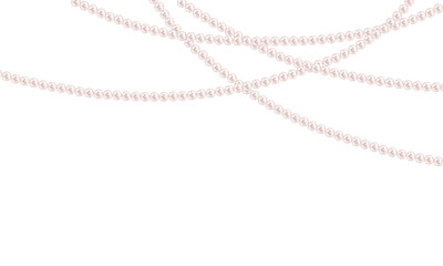 White pearl beads necklaces background, pearl string border for Wedding theme.