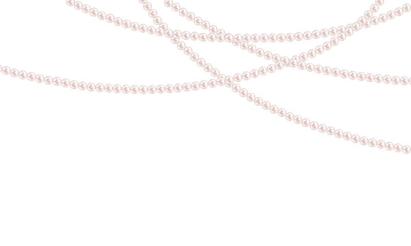 White pearl beads necklaces background, pearl string border for Wedding theme.