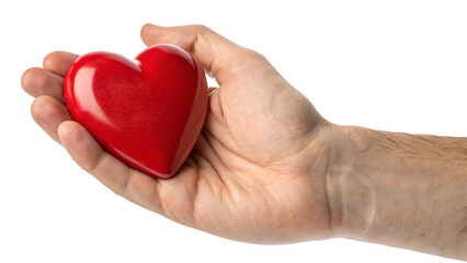 Red heart in hands, a symbol of love, care, and giving, perfect for romance and health concepts