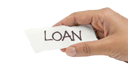 loan on a paper in a hand, a conceptual business solution