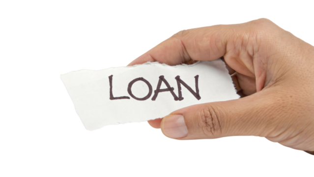 loan on a paper in a hand, a conceptual business solution