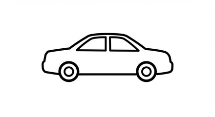 Simple Car Outline Illustration
