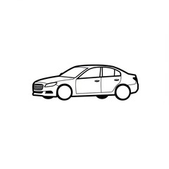 Fototapeta premium Car Illustration Simple Vehicle Outline
