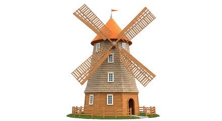 Whimsical Windmill Amidst Idyllic Countryside Charm