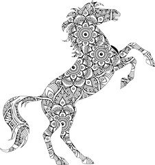 Intricate Mandala Horse A Majestic Zentangle Horse Illustration