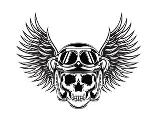 Fototapeta premium skull with wings