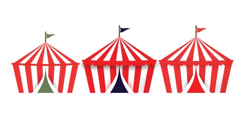 Obraz premium Colorful Circus Tents Illustration Set