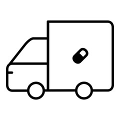 Medical Delivery Truck Icon Pharmaceutical Transportation and Logistics