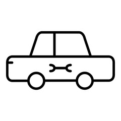 Auto Repair Service Icon Simple Car Illustration for Mechanic Websites and Apps