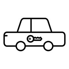 rental car Icon Simple Line Drawing 