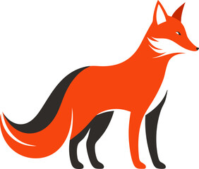 Obraz premium Red fox in flat style for print and design. Vector illustration.