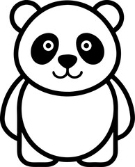 panda silhouette Cartoon vector icon