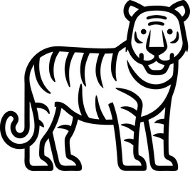 Wild animal tiger silhouette EPS vector isolated illustration template 