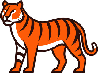 Wild animal tiger silhouette EPS vector isolated illustration template 