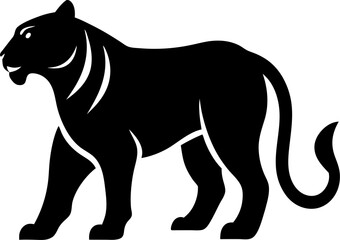 Wild animal tiger silhouette EPS vector isolated illustration template 