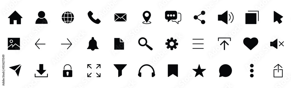 Poster website icon set. modern ui kit - shopping and ecommerce icons set. interface icon set. flat icons f