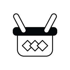 Picnic Basket Icon vector stock illustration