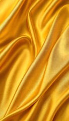 Fototapeta premium Golden silk fabric with smooth and luxurious texture background