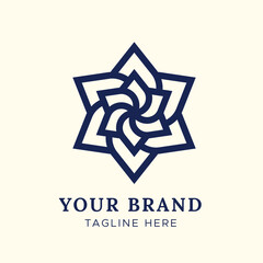 Minimalist mandala stamp logo branding company profile vector
