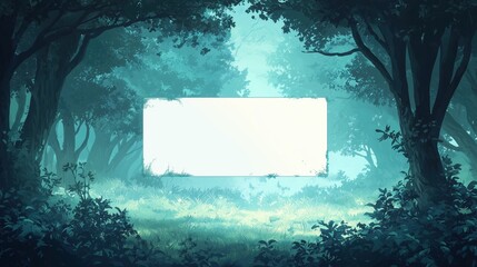Serene Forest Scene with Blank Space for Text or Logo Design