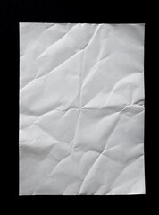 Crumpled White Paper on Black