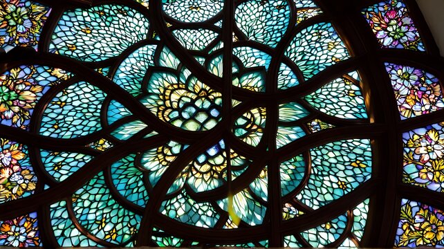 stained glass window in a church