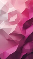 Fototapeta premium Abstract pink and white geometric shapes form a dynamic lowpoly landscape