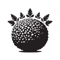 Black Falafel Silhouette Vector, High Quality Illustration on White Background