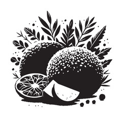 Black Falafel Silhouette Vector, High Quality Illustration on White Background