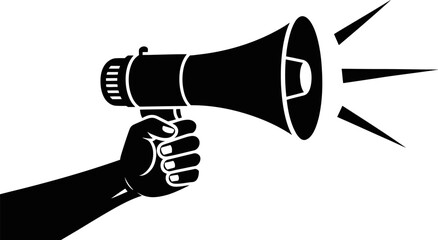 Megaphone announcement communication protest voice bullhorn speaker shouting promotion loud message news editable stock vector illustration