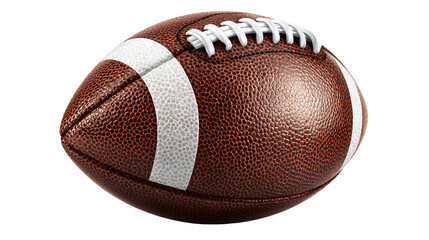 American Football Ball with White Stripes and Laces