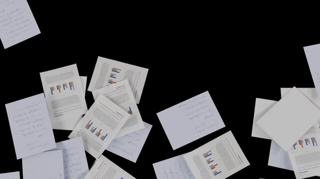 A4 Papers Transition With Alpha Channel