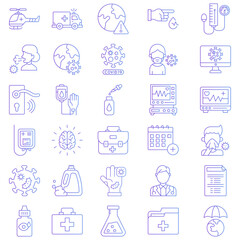 Fototapeta premium Healthcare & Medical Icons Gradient Style