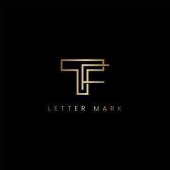 Abstract Luxury TF FT Monogram Logo Design, Elegant Lettermark Logo Template.