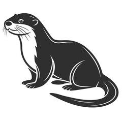 Otter Animal Silhouette Icon for Wildlife Designs