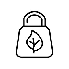 Obraz premium Eco-friendly shopping bag with leaf design in line art style 