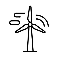 Obraz premium Wind turbine with motion lines representing energy generation 