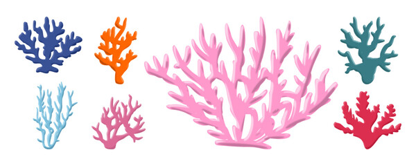 Hand Drawn Underwater Coral Reefs with Colorful Tropical Fish – Marine Ocean Life Illustration