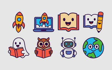 education mascot cartoon element