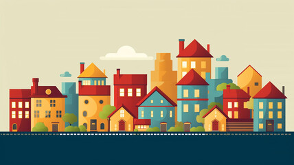 house layout illustration for real estate advertising, abstract background