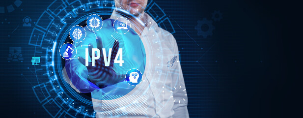 Business, Technology, Internet and network concept. IPV4 abbreviation. Modern technology concept.