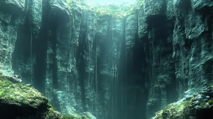 Deep Teal Gorge, Mysterious Cliffs