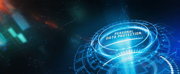 Data protection privacy concept. Personal data protection. 3d illustration