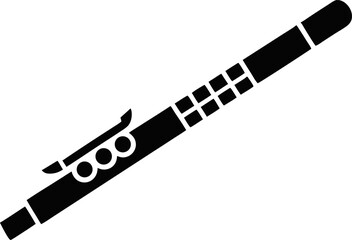 Reed Flute Silhouette Vector Illustration 